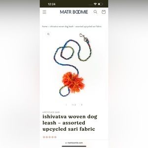 Matr Boomie upcycled silky dog leash and poo bag holder
